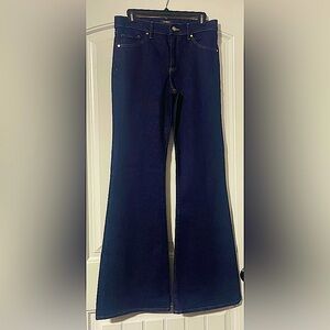 Express 70s Flare Midrise Dark Blue Jeans